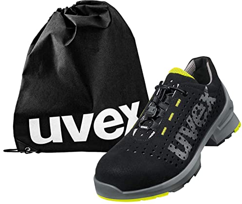 Uvex 1 - Arbeitsschuhe - Sicherheitsschuhe S1 SRC ESD - leicht & rutschfest - mit Schuhbeutel - Lime-Schwarz - 42