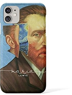 Tirita Personalised Initials Custom Hard Phone Case Compatible with iPhone 11 Masterpiece Art Famous Artist Van Gogh Ear