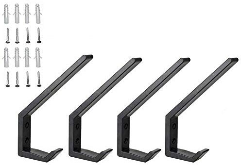 FASTROHY Lot de 4 supports muraux pour casque de moto, veste - Noir