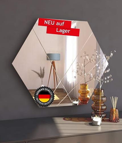 moebel17 5675 Saga Spiegel Wandspiegel Badspiegel Flurspiegel Kosmetikspiegel, Rahmenlos, Transparent, modern 70 x 60 cm