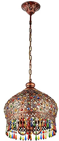 ZLMFK E27 Plafonnier Lustre en Verre Coloré Lustre Vintage Abat-Jour Lustre Intérieur Éclairage Intérieur Décoration Lampe