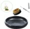 Japanisches Ikebana-Vasen-Set, flache Blumenbehälter, Keramik, Ikebana-Vase mit 4 cm Blumenfrosch und Blumenfrosch, Floristik, Kenzan-Nadel, Glättungswerkzeug (Frostschale A mit Punkten)