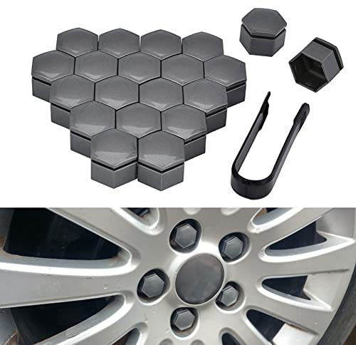 20 PCS Cache Ecrou Voitures Pour Ford Focus, Capuchons D'éCrou Cache-écrous De Roue Hexagonal Boulon Ecrou Couvre Antipoussière Protecteurs