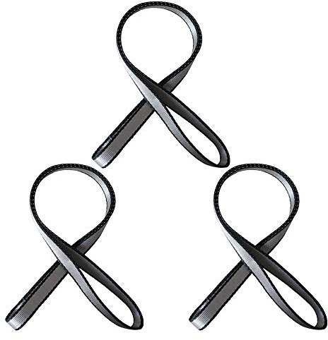 Nylon Kletterschlinge, 18mm Nylon Sling Runner für Klettern, Schaukeln, Baumarbeiten, Outdoor-Aktivitäten (120 cm, Grau (3 Stück))