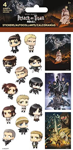 Attack on Titan Standard-Aufkleber, 4 Bögen