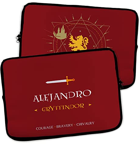 Custodia per laptop personalizzata. Rivestimento in neoprene. Regalo personalizzato con nome. Varie dimensioni. GRIFONDORO