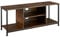 tectake® TV-Regal mit 4 offenen Fächern, 110/120 x 40 x 50,5 cm, Industrie-Design, Fernsehtisch Lowboard mit Verstellbarer Ablage, schwarzes Metallgestell (Industrial Dunkelbraun, 120 cm)