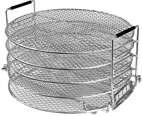 MISETA Dehydrator Rack 5-Tier Stackable, Stainless Steel Food Drying Stand Rack, Suitable for 6.5 and 8 Quart Pressure Cookers and Air Fryers for Ninja Foodi