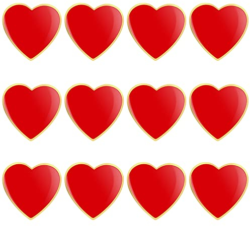 Amosfun Rote Herz Liebe Emaille Pin Dekoration 12 Stücke Valentinstag Emaille Anstecknadel Kleidung Brosche Herz Liebe Brosche Für Kleidung Taschen Hüte