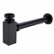 Matte Black Brass Bottle Trap 1 1/4 inch, Square Trap with 200mm Extension Tube, Adjustable Waste Trap Plumbing Drain Tube for Bathroom Sink
