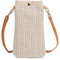 Dasellfa Sac Bandoulière Femme, Pochette Telephone Portable, Sacs Tissés en Paille Décontractée pour Femmes, Sacs à Bandoulière Tissés, Sacs pour Téléphone Portable (Blanc cassé)