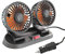 OKESYO 12V | 24V Auto Ventilator, Auto Lüfter Zigarettenanzünder, 12V Doppelkopf Auto Ventilator für KFZ, LKWs, SUV, 2-Gang, 360 Grad Rotation, Leise, 130cm Leinenlänge