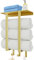 Handtuchregal Badezimmer, Bethom Handtuchhalter mit Ablage und 3 Haken, 50cm Handtuchhalter Wand Gold, Metall Quadratrohr Handtuch Aufbewahrung Bad Handtuchablage für Kleines Badezimmer