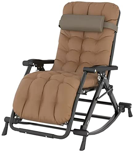 KAZUP Outdoor Garten Schaukelstuhl Relaxsessel Sonnenliege | Klappbarer Liegestuhl und Fußhocker | Patio Rocker Lounge für drinnen und draußen, Liegestuhl