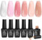 Beetles Jelly UV Gel Nagellack - 6 Farben Pfirsich Jelly Gel Polish Schier Glück Sammlung Weiß Rosa Braun Rot Hautfarbe Durchscheinende Nageldesign Maniküre für Frauen