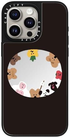 CASETiFY Mirror iPhone 15 Pro Max Case [Reflective / 4.9ft Drop Protection/Compatible with Magsafe] - Anybody There? - Silver On Black