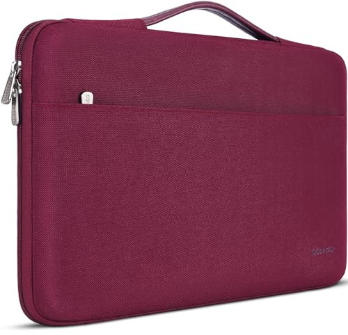 DOMISO Macbook Air M4 13 Zoll Hülle,Laptoptasche Laptop Hülle Tasche Kompatibel mit 13 Zoll M4/M3/M2/M1 (2025-2018) A3240 A3113 A2681 A2337, MacBook Pro M2/A2686 M1/A2338,Laptophülle mit Griff,Weinrot