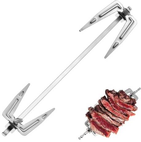 INOOMP Edelstahl Drehspieß Grillgabel 9.84 Zoll Universelle Brathähnchengabel Für Heißluftfritteusen & Backöfen Rostfrei Leicht Zu Reinigen Für Bbq Familienessen