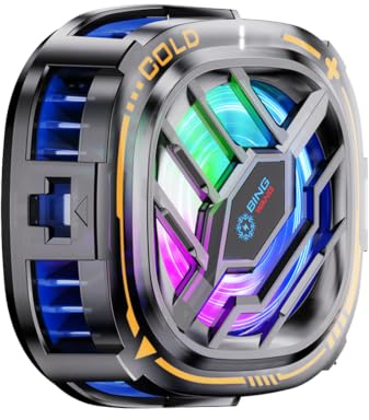 CHONCHOW Magnetic Cell Phone Cooler, RGB Phone Cooling Fan Portable Lightweight Mobile Phone Cooling Fan, Phone Radiator with Larger Cooling Area for Phone/Tablet/IPad (with Digital displays)