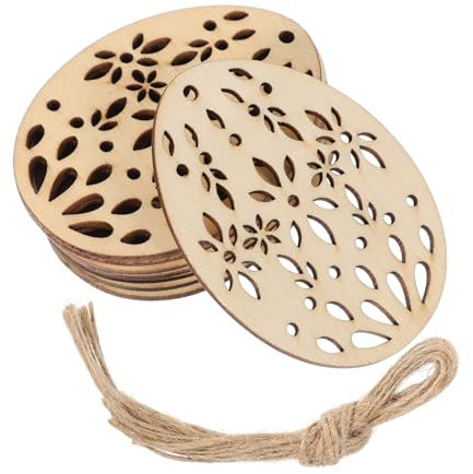 STOBOK 20stücke Holzanhänger Eierform Für Ostern Hängedekorationen Mit Juteschnur Für Festliche Anlässe Geeignet Für Zuhause Garten Und Osterfeiern