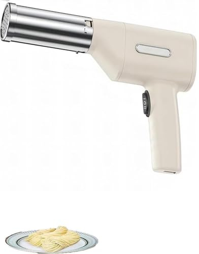 Máquina para hacer pasta eléctrica de mano, 6 en 1, 1500 mah, máquina para hacer pasta eléctrica doméstica, con 5 moldes para fideos, diseño desmontable, fideos en 18 segundos, para cocina casera