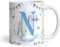 The Card Zoo Peter Rabbit Blue Name Happy Easter Gift Coffee Tea Cup Personalised Mug - Gift for Easter, Custom Personalised Gift, Coffee Mug, Tea Mug, Cup