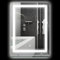 kleankin Specchio per Bagno a Luci LED a 3 Colori Regolabili con Mensola in Vetro, Specchio Illuminato con Funzione a Memoria in Alluminio e Vetro Temperato, 50x12x70 cm, IP44, Argento