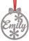 KreateSquare Personalised Christmas Bauble, 950 GSM Double-Sided Glitter Xmas Tree Decoration, Custom Name Baubles, Red & White Christmas Decorations Ornaments (Silver, Snowflakes)