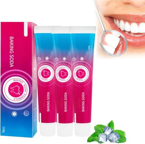 2024 New Baking Soda Toothpaste Oral Care, Teeth Whitening Toothpaste Baking Soda, Deep Cleaning, Fresh Breath, Remove Tooth Stains (3 PCS)