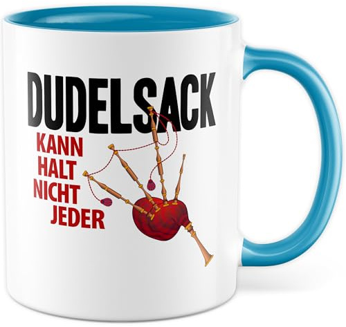 Musiker Tasse mit Spruch - Geschenk Dudelsack kann halt nicht jeder - Kaffeetasse 330ml aus Keramik - Musik Dudelsack Instrument Kaffee-Becher