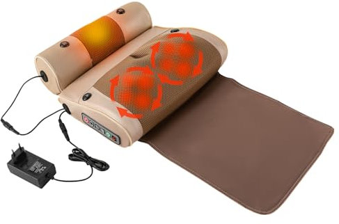 Massagegerät Nackenmassagegerät mit Wärme,Massagegeräte Knet Rückenmassagegerät, Knetmassagekissen, Massagekissen zur Entspannung von Rücken Schultern (Gülden)