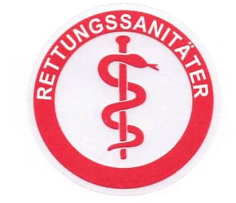 2 Rettungsdienst Feuerwehr Helmaufkleber Aufkleber Äskulapstab Text: RETTUNGSSANITÄTER