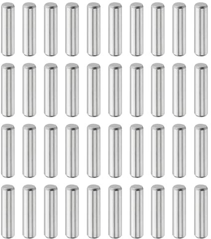 QUARKZMAN 40 Pz 4 mm x 16 mm perni di legno, perni cilindrici in acciaio inossidabile 316L supporto mensola perni perno asta fissare elementi mensola perni argento tono