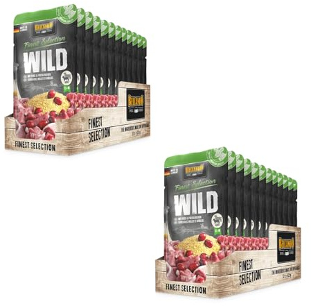 Belcando Finest Selection Adult Wild mit Hirse und Preiselbeeren | Doppelpack | 2 x 12 x 125 g | Feuchtnahrung für Sensible oder wählerische Hunde | Praktischen Einzelportionen