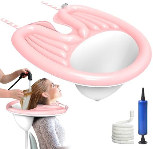 AVCXEC Haarwaschbecken für Bettlägerige, Kopfwaschbecken für Bettlägerige, Aufblasbares Haarwaschbecken für Haare Waschen im Bett und Stuhl, für Behinderte, Schwangere Frauen, ältere Menschen