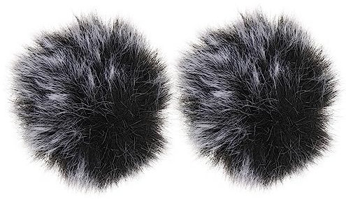 Kisangel Protective Mic Guard Windproof Microphone Covers in Black Grey Plush 5mm for Singer or User's Spit and Wind Interference