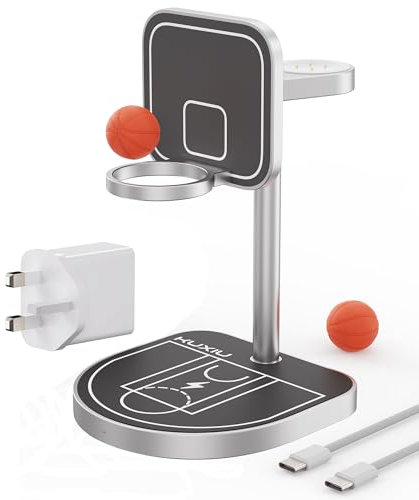 KU XIU X85G 3 in 1 Wireless Charging Station for Pixel 9/9 Pro/9 Pro XL, 8/8 Pro, Pixel Watch 2/3, Buds Pro/2, 15W Magnetic Charger Stand with 30W Adapter, Aluminum Alloy Base