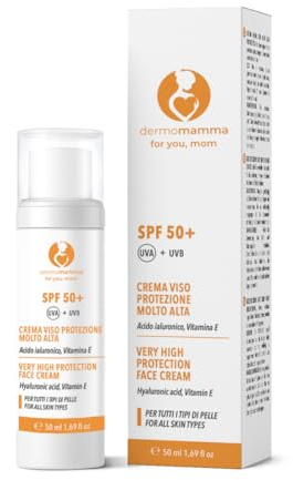 DERMOMAMMA Gesichtscreme mit sehr hohem Schutz 50+, spendet Feuchtigkeit, verhindert Flecken, geeignet für Schwangerschaft und Stillzeit, 50 ml