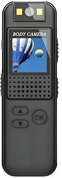 Lancoon Mini fotocamera portatile da 1080P, con clip magnetica, obiettivo girevole a 180°, 128 GB fino a 7 ore, registrazione e luce LED per riunioni e bici all'aperto