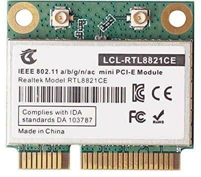 arlote RTL8821CE 802.11AC for Bluetooth 4.2 433Mbps 2.4Ghz/5Ghz Dual Band Mini PCIe WiFi CARD RTL8821 Support Laptop/PC