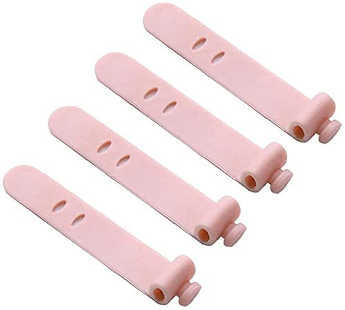 Organizzatore per cavi in ​​silicone Organizzatore per cavi Avvolgicavo per cuffie Avvolgicavo in pelle di silicone Rosa Avvolgicavo Gestore di cavi Custode Fascette 4 pezzi