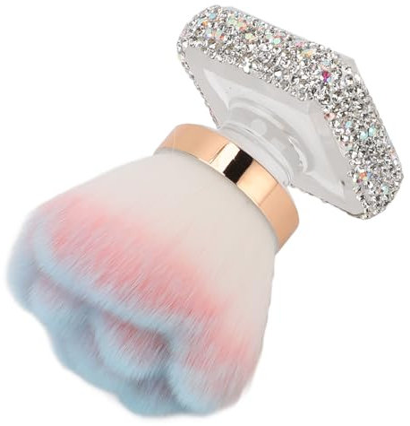 Yinhing Nail Dust Collector - Rhinestone Blush Nail Art Dust Brush - Nail Tech Must Have With Ergonomic Shape And Colour For Nail Techs