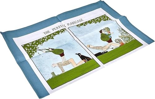 Samuel Lamont The Perfect Marriage Cotton Tea Towel, Blue, One Size
