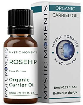Mystic Moments | Bio-Hagebutte-Trägeröl | 10ml | Bio-Hagebutte-Öl für Hautpflege, Haarpflege, Massage und kosmetische Mischungen.