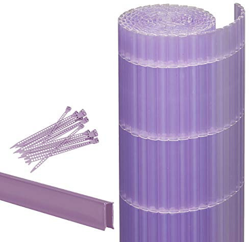 Videx-Sichtschutzmatte Rügen, Kunststoff Flieder, 25 Schlaufen, 3m U-Profil, 140 x 300cm