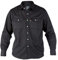 Brandede Duke Denim Shirt Stonewash Western Style Long Sleeves (Large, Black)