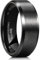 King Will BASIC Promise Women Men Wedding Black Tungsten Carbide Ring 8mm Matte Finish Beveled Polished Edge Comfort Fit 9.5