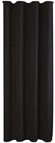 Bestlivings Vorhang Blickdicht (140x145cm / 1 Stück) Gardine Uni (Schwarz) mit Kräuselband/Universalband, Dekoschal für Fenster, Balkon - Dekorativer Gardinenschal