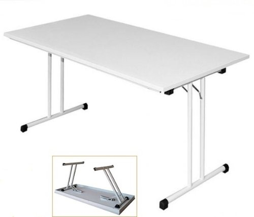 KLAPPTISCH Besprechungstisch Kantinentisch Verkaufstisch Schreibtisch 140x80 Lichtgrau/Stahl-Gestell 350510