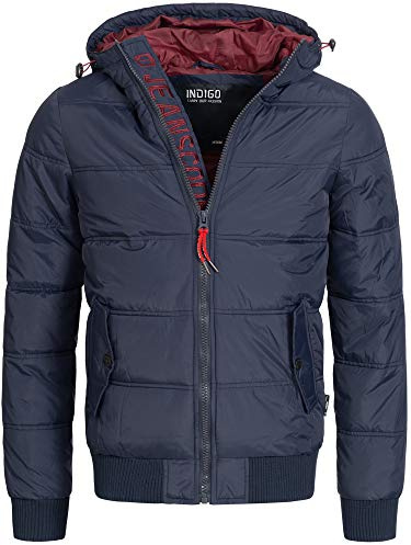 Indicode Herren Adrian Steppjacke Winter in Daunenjacken-Optik mit Kapuze | Warme Herrenjacke für Alltag und Outdoor mit Kapuze, Winterjacke, Freizeitjacke, Steppmantel, modische Pufferjacke für Männer